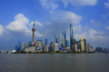 Obraz premium Shanghai world financial center skyscrapers