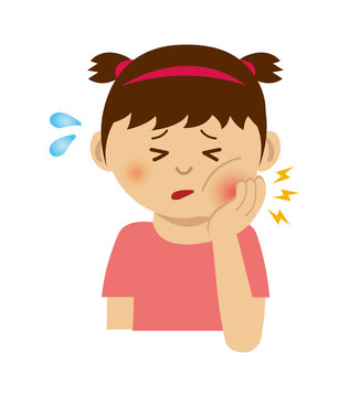 Girl with toothache illustration