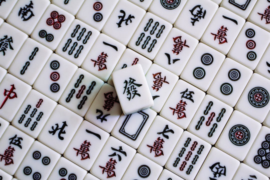 Close-up of Chinese Mahjong