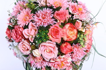 Bouquet of Artificial Flower Colorful, white background