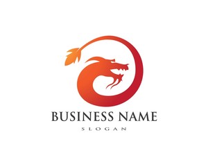 Fototapeta premium dragon flat color logo template