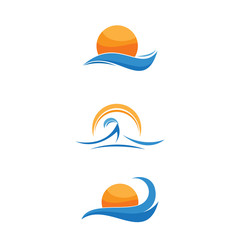 sun wave logo set