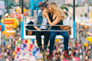 Young couple at the carnival