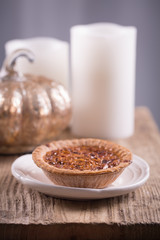 A pecan pie - traditional fall dish in the North America