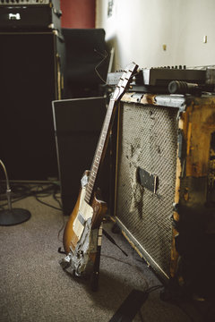 Punk rock guitar and amp