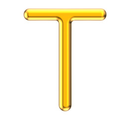 3D render metallic alphabet T