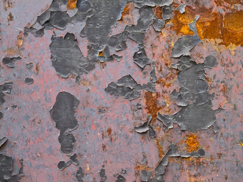 Gray metal background with rost