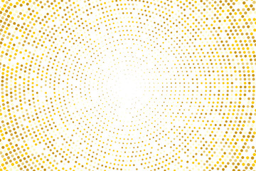 Abstract futuristic halftone pattern. Comic background. Dotted backdrop with circles, dots, point small scale. Gold, golden glitter