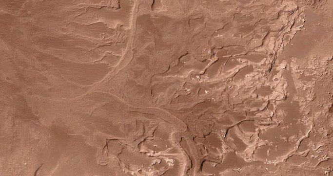Very high altitude aerial flyover of Mars' Eberswalde Crater. No HUD. Clip is reversible and can be rotated 180 degrees. Data: NASA/JPL/USGS