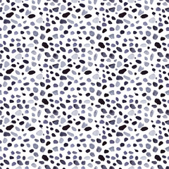 Abstract hand painted seamless watercolor pattern. Contrast vector background with paving stones or blots in black and white colors Can be used for wallpaper, web page backgrounds and textile industry