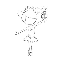 little girl dancer ballet holding magic wand