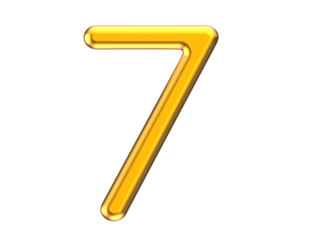 3D render golden number 7