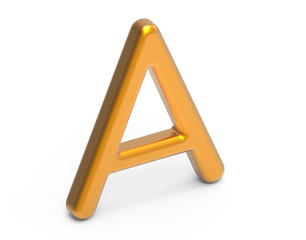 3D render metallic alphabet A