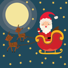 Christmas santa claus and reindeer vector