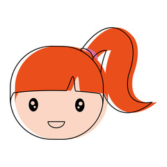 cartoon girl face icon