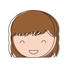 Fototapeta premium cartoon girl face icon