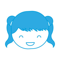 cartoon girl face icon