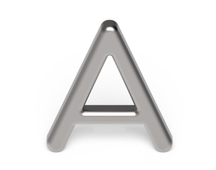 3D render metallic alphabet A