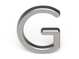 3D render metallic alphabet G