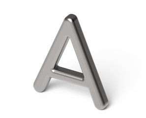 3D render metallic alphabet A