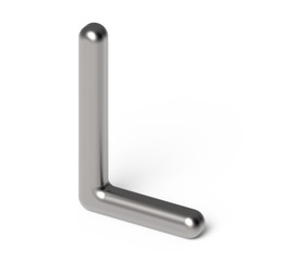 Obraz premium 3D render metallic alphabet L