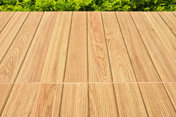 Close up wooden decking