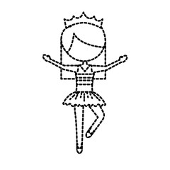 the little girl danced ballet with tutu dress and crown