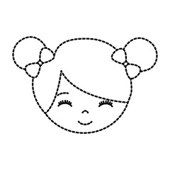 cute face little girl ballerina cartoon character