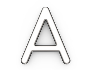 3D render metallic alphabet A