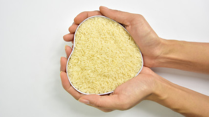 Rice in the heart for good health benefits. And reduce the risk of disease.