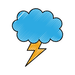 cartoon lightning bolt and cloud weather