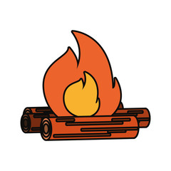 wood fire  vector  illustration