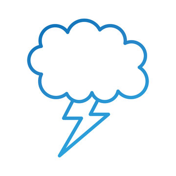 cartoon lightning bolt and cloud weather