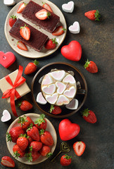Obraz na płótnie Canvas Sweet romantic dessert for Valentine's Day