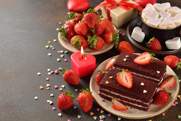 Sweet romantic cake for Valentine's Day