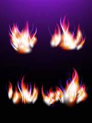 Vector realistic magic flames.