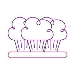 birthday three cupcake on the plate serving party dessert