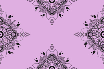 Vector mandala illustration for fabrics, notebooks, cards. Seamless pattern.