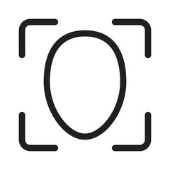 Facial recognition system identification face scan line art vector icon for apps and websites