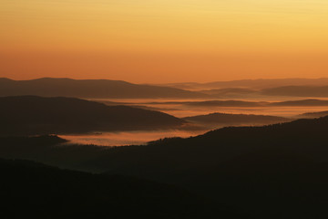 Dawn in the mountains