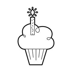 birthday cupcake burning candle celebration symbol