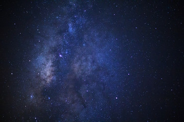 Milky way galaxy with stars and space dust in the universe, Long exposure photograph, with grain.