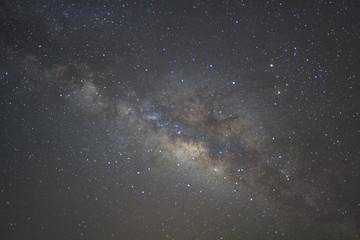 Milky way galaxy with stars and space dust in the universe, Long exposure photograph, with grain.