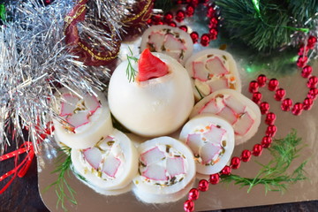 Stuffed squid shaped like a Christmas candle © Olena