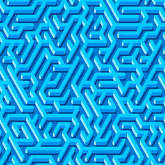 Maze seamless pattern with endless tiled labyrinth for fabric or wallpaper