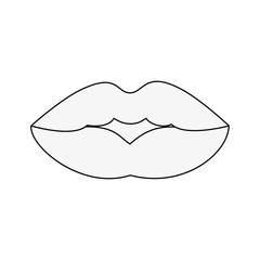 lips of a woman icon image vector illustration design  black line