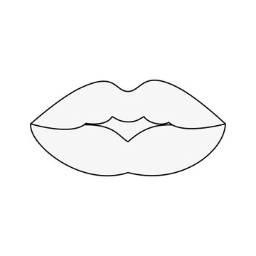 recommend clip art: lips of a woman icon image vector illustration design  black line