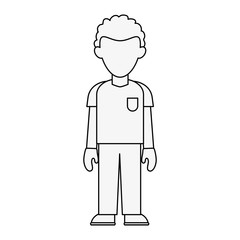 doctor in surgery uniform avatar full body icon image vector illustration design  black line
