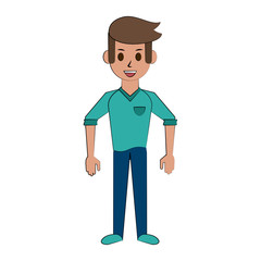 man happy cartoon full body icon image vector illustration design 