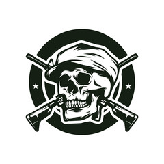 Skull soldier vector design illustration